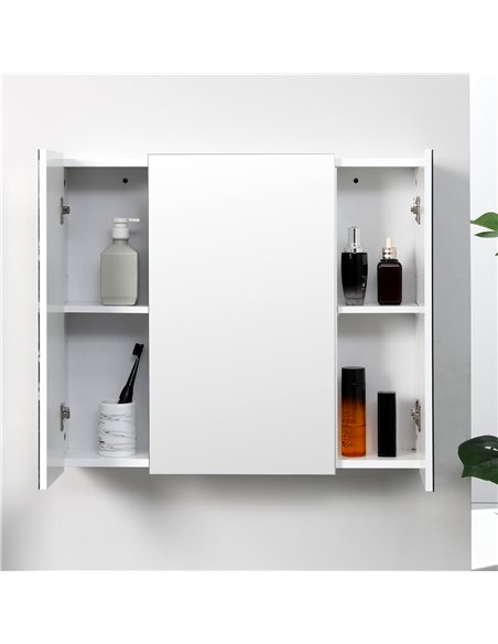 kleankin Wall Mounted Mirror Cabinet - White - pic 159959 | FastDaddyshop