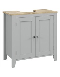 kleankin Under Sink Cabinet, Bathroom Sink Cabinet with 2 Doors, Pedestal Under Sink Design, Freestanding Bathroom Cupboard with