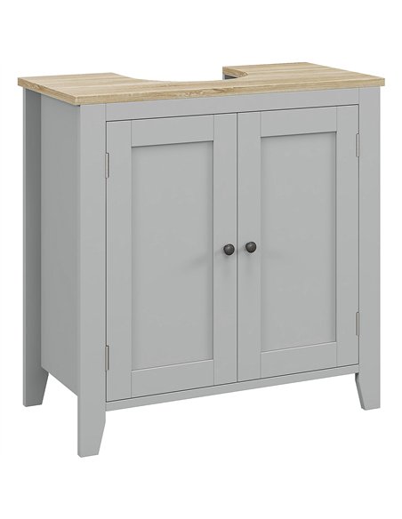 kleankin Under Sink Cabinet, Bathroom Sink Cabinet with 2 Doors, Pedestal Under Sink Design, Freestanding Bathroom Cupboard with - pic 159960 | FastDaddyshop