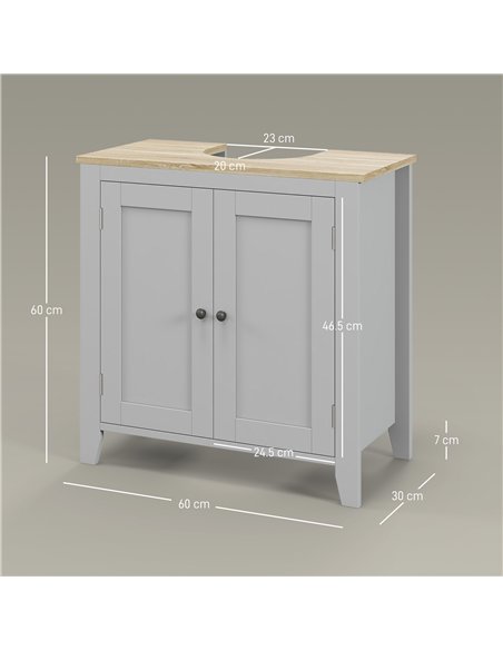 kleankin Under Sink Cabinet, Bathroom Sink Cabinet with 2 Doors, Pedestal Under Sink Design, Freestanding Bathroom Cupboard with - pic 159962 | FastDaddyshop