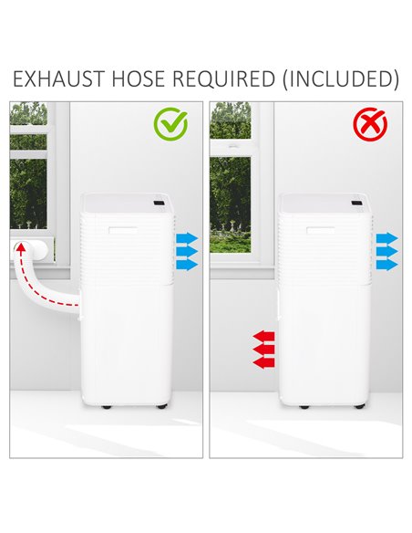Homcom Mobile Air Conditioner with Fan, Remote Control, Timer, LED Display, Auto Shut-Down 785W, White - pic 15997 | FastDaddyshop