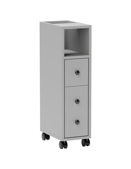 kleankin Slimline Bathroom Storage Cabinet - Grey - pic 159987 | FastDaddyshop