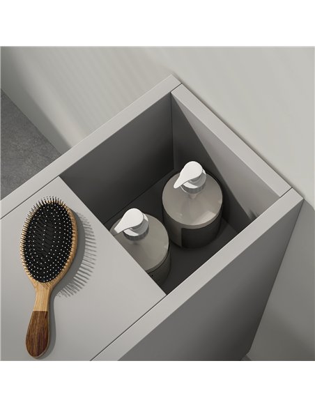 kleankin Slimline Bathroom Storage Cabinet - Grey - pic 159995 | FastDaddyshop