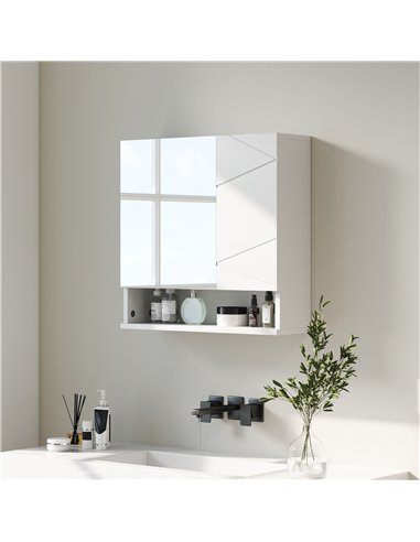 kleankin Wall Mounted Bathroom Storage Cupboard - White