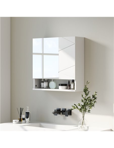 kleankin Wall Mounted Bathroom Storage Cupboard - White - pic 159997 | FastDaddyshop