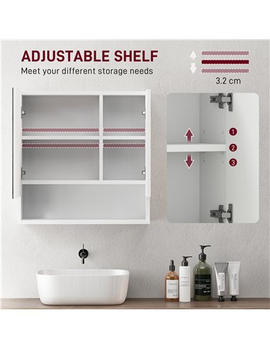kleankin Wall Mounted Bathroom Storage Cupboard - White
