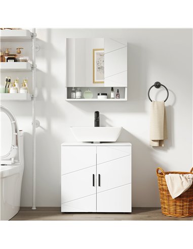 kleankin Wall Mounted Bathroom Storage Cupboard - White