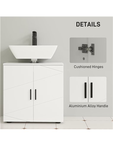 kleankin Under Sink Cabinet with Shelf - White