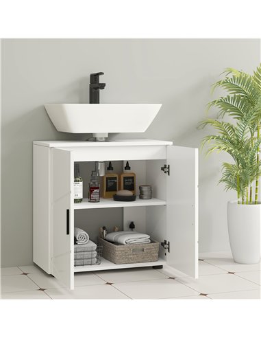 kleankin Under Sink Cabinet with Shelf - White