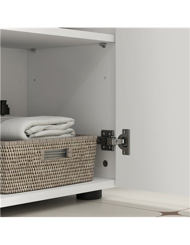 kleankin Under Sink Cabinet with Shelf - White