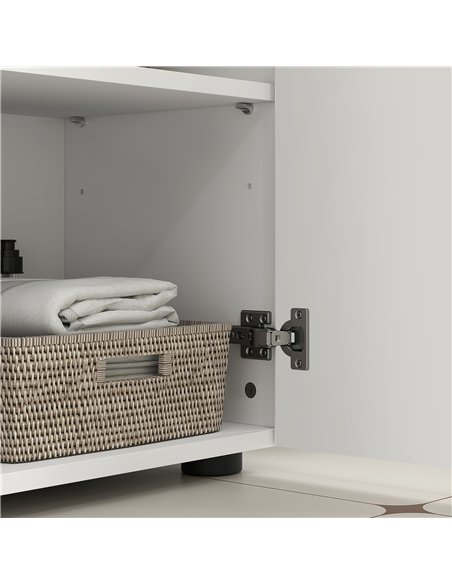 kleankin Under Sink Cabinet with Shelf - White - pic 160013 | FastDaddyshop