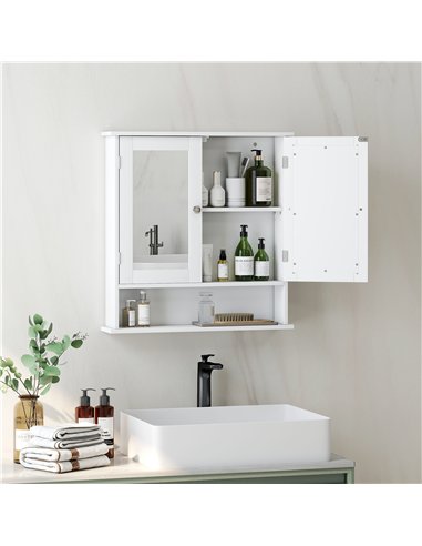 kleankin Bathroom Wall Storage Cabinet - White