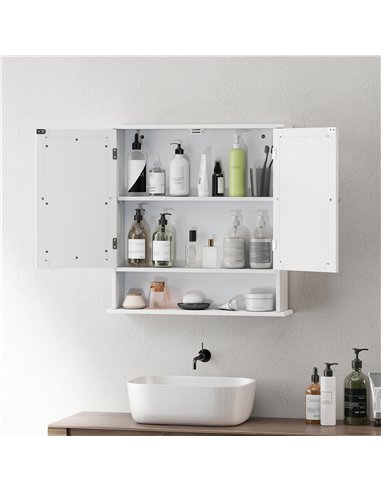 kleankin Bathroom Wall Storage Cabinet - White