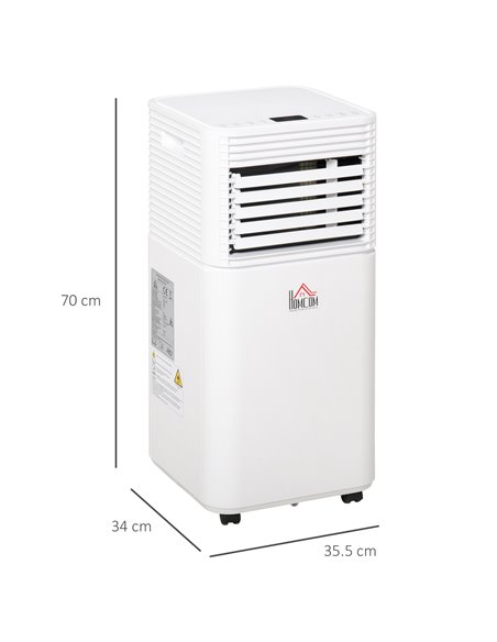 Homcom Mobile Air Conditioner with Fan, Remote, Timer, LED Display, Auto Shut-Down 1010W, White - pic 16002 | FastDaddyshop