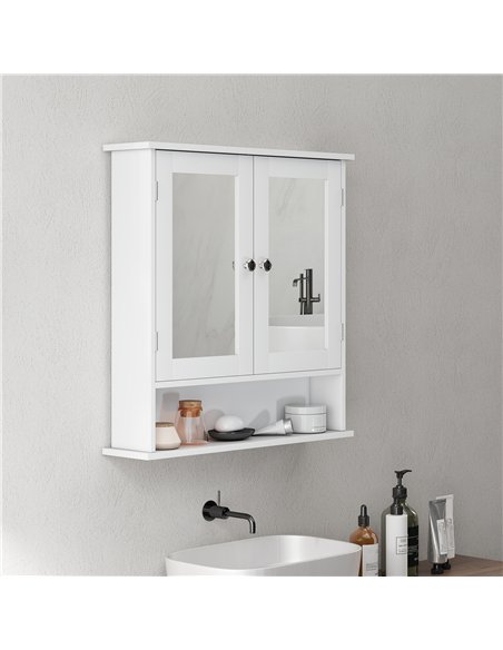 kleankin Bathroom Wall Storage Cabinet - White - pic 160020 | FastDaddyshop
