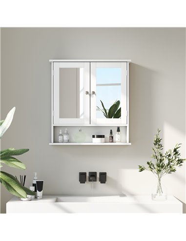 kleankin Bathroom Wall Storage Cabinet - White