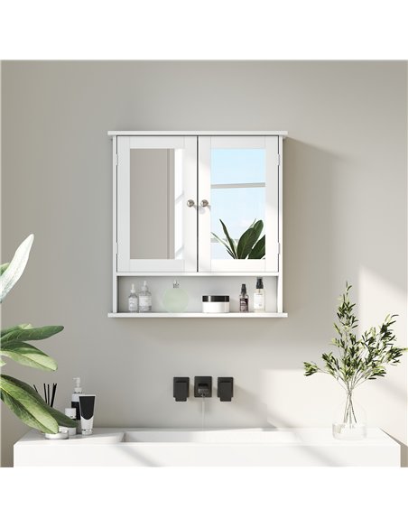 kleankin Bathroom Wall Storage Cabinet - White - pic 160021 | FastDaddyshop