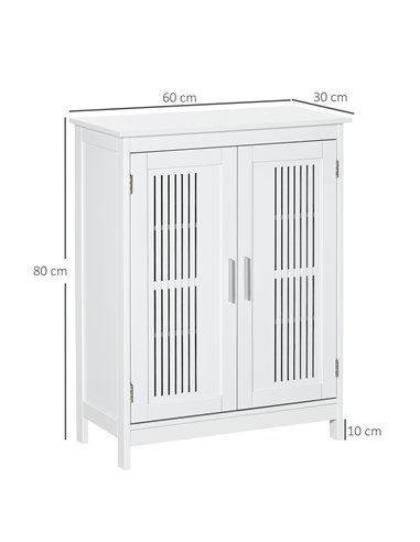kleankin Modern Bathroom Floor Cabinet - White
