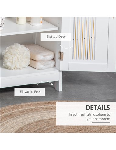 kleankin Modern Bathroom Floor Cabinet - White