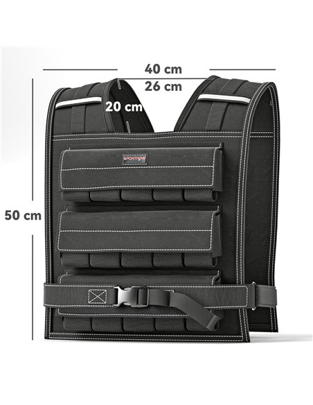 SPORTNOW 20KG Adjustable Weighted Vest, Running Weight Vest, with 30 Metal Weights, Reflective Strips, for Running, Exercise - pic 160034 | FastDaddyshop