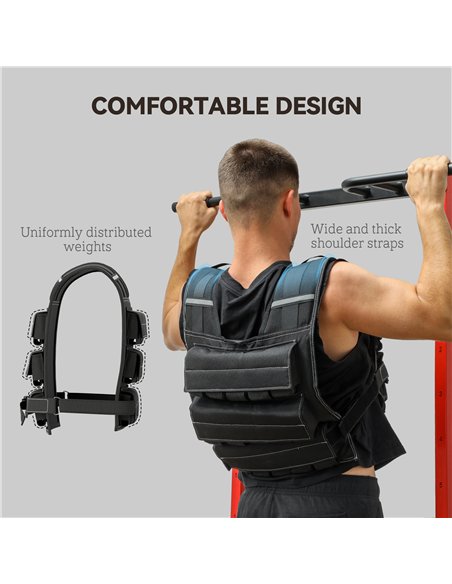 SPORTNOW 20KG Adjustable Weighted Vest, Running Weight Vest, with 30 Metal Weights, Reflective Strips, for Running, Exercise - pic 160037 | FastDaddyshop
