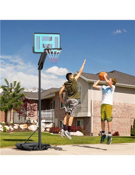 SPORTNOW Fully Adjustable Basketball Hoop Outdoor, 146-236cm Basketball Hoop and Stand with Weighted Base and Shatterproof Backb - pic 160042 | FastDaddyshop