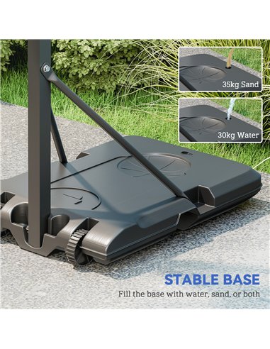 SPORTNOW Fully Adjustable Basketball Hoop Outdoor, 146-236cm Basketball Hoop and Stand with Weighted Base and Shatterproof Backb
