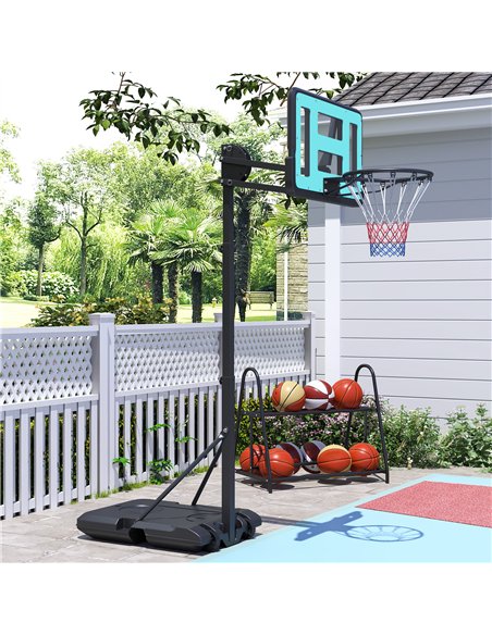SPORTNOW Fully Adjustable Basketball Hoop Outdoor, 146-236cm Basketball Hoop and Stand with Weighted Base and Shatterproof Backb - pic 160049 | FastDaddyshop