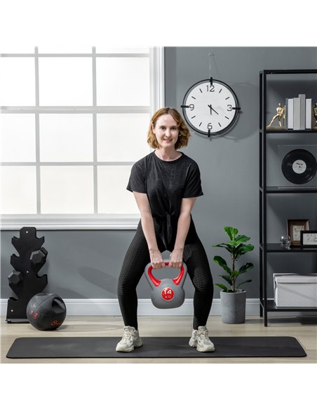 SPORTNOW Kettlebell, 14kg Kettle Bells with Handle for Home Gym Weight Lifting and Strength Training, Red and Grey - pic 160051 | FastDaddyshop