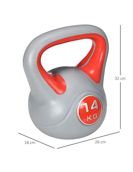 SPORTNOW Kettlebell, 14kg Kettle Bells with Handle for Home Gym Weight Lifting and Strength Training, Red and Grey - pic 160052 | FastDaddyshop