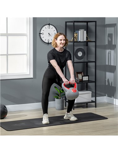 SPORTNOW Kettlebell, 14kg Kettle Bells with Handle for Home Gym Weight Lifting and Strength Training, Red and Grey