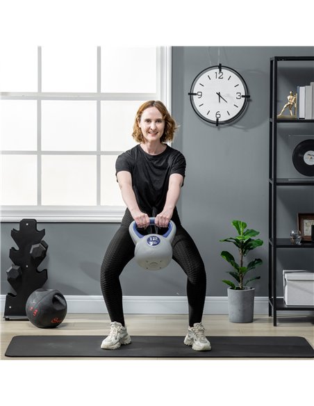 SPORTNOW Kettlebell, 12kg Kettle Bells with Handle for Home Gym Weight Lifting and Strength Training, Dark Blue and Grey - pic 160060 | FastDaddyshop