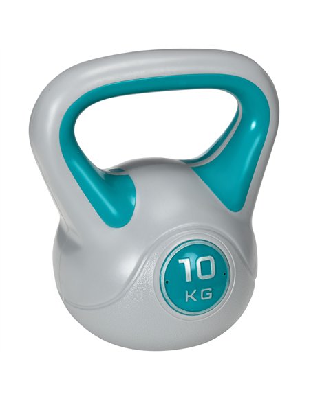 SPORTNOW Kettlebell, 10kg Kettle Bells with Handle for Home Gym Weight Lifting and Strength Training, Light Blue and Grey - pic 160068 | FastDaddyshop
