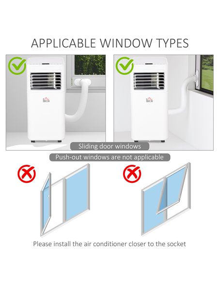 Homcom Mobile Air Conditioner with Fan, Remote, Timer, LED Display, Auto Shut-Down 1010W, White - pic 16007 | FastDaddyshop