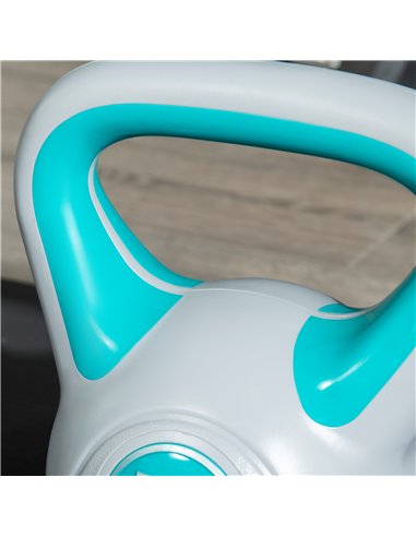 SPORTNOW Kettlebell, 10kg Kettle Bells with Handle for Home Gym Weight Lifting and Strength Training, Light Blue and Grey