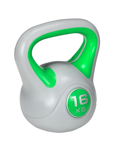 SPORTNOW Kettlebell, 16kg Kettle Bells with Handle for Home Gym Weight Lifting and Strength Training, Green and Grey - pic 160077 | FastDaddyshop