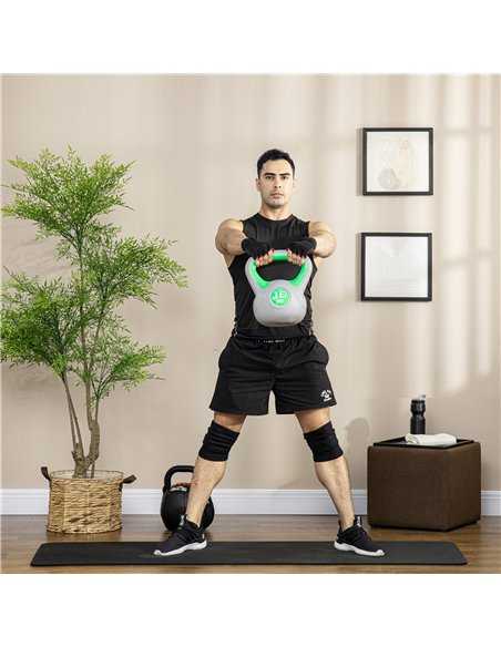 SPORTNOW Kettlebell, 16kg Kettle Bells with Handle for Home Gym Weight Lifting and Strength Training, Green and Grey - pic 160078 | FastDaddyshop