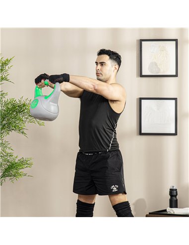 SPORTNOW Kettlebell, 16kg Kettle Bells with Handle for Home Gym Weight Lifting and Strength Training, Green and Grey