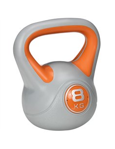 SPORTNOW Kettlebell, 8kg Kettle Bells with Handle for Home Gym Weight Lifting and Strength Training, Orange and Grey