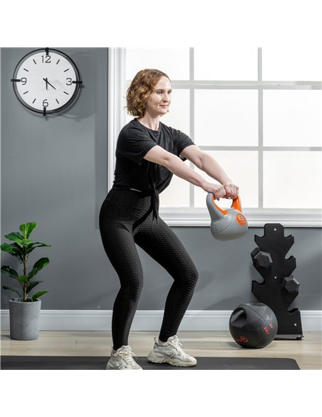 SPORTNOW Kettlebell, 8kg Kettle Bells with Handle for Home Gym Weight Lifting and Strength Training, Orange and Grey - pic 160092 | FastDaddyshop