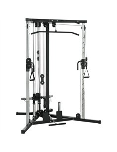 SPORTNOW Home Gym Machine, Multifunctional Gym Equipment with High and Low Pulleys, Pull Up Bar, 15-Position Adjustable Strength