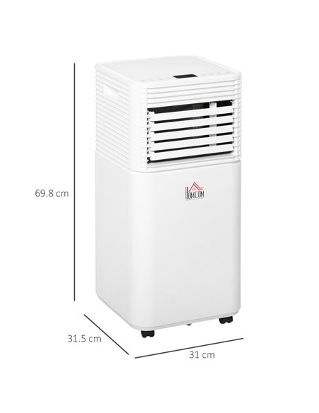 Homcom Mobile Air Conditioner with Fan, Remote, Timer, LED, Auto Shut-Down 1122W, White - pic 16010 | FastDaddyshop
