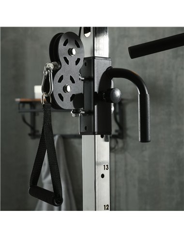 SPORTNOW Home Gym Machine, Multifunctional Gym Equipment with High and Low Pulleys, Pull Up Bar, 15-Position Adjustable Strength