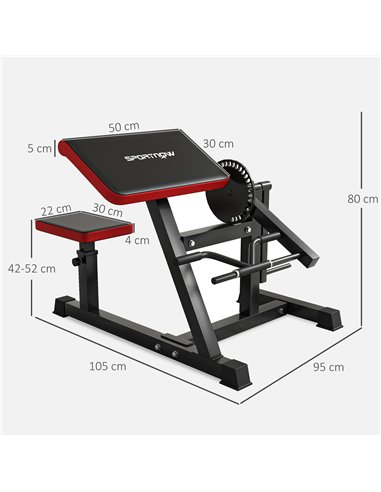SPORTNOW Adjustable Preacher Curl Bench, Multi-Functional Weight Bench with Handlebar and Elbow Cushion for Home and Outdoor Gym