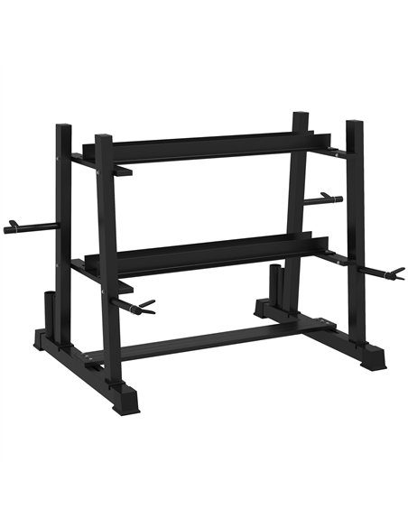 SPORTNOW 3-Tier Dumbbell Rack, Versatile Weight Rack with 4 Weight Rods for Dumbbells, Kettlebells and Plates (Rack Only) - pic 160113 | FastDaddyshop