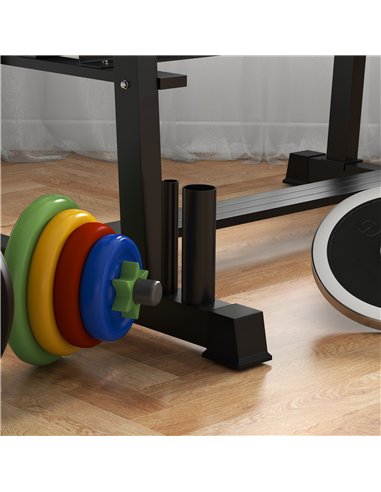 SPORTNOW 3-Tier Dumbbell Rack, Versatile Weight Rack with 4 Weight Rods for Dumbbells, Kettlebells and Plates (Rack Only)