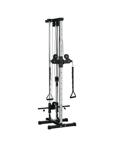 SPORTNOW Wall Mount Cable Machine, 15 Positions Adjustable Cable Crossover Machine Dual Pulley System for Home Gym - pic 160122 | FastDaddyshop