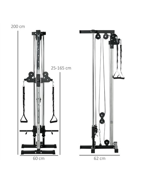 SPORTNOW Wall Mount Cable Machine, 15 Positions Adjustable Cable Crossover Machine Dual Pulley System for Home Gym - pic 160124 | FastDaddyshop