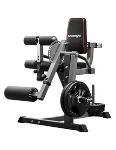 SPORTNOW Seated Leg Extension Machine, Adjustable Leg Raise Machine and Curl Machine with Plate Loaded for Hip, Thigh, Lower Bod