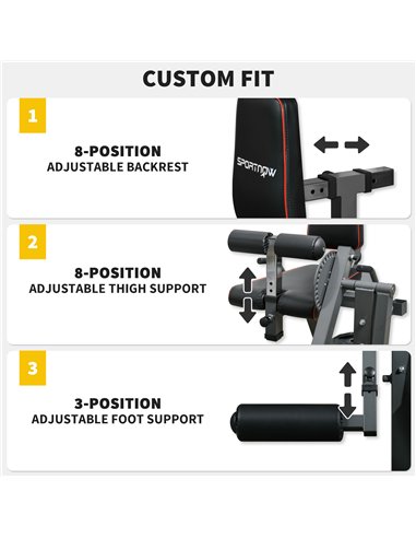 SPORTNOW Seated Leg Extension Machine, Adjustable Leg Raise Machine and Curl Machine with Plate Loaded for Hip, Thigh, Lower Bod